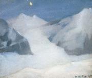 William Stott of Oldham Mountain Peak by Moonlight painting